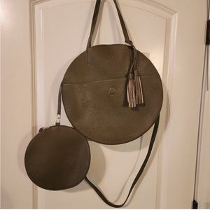 Anthropology round green purse